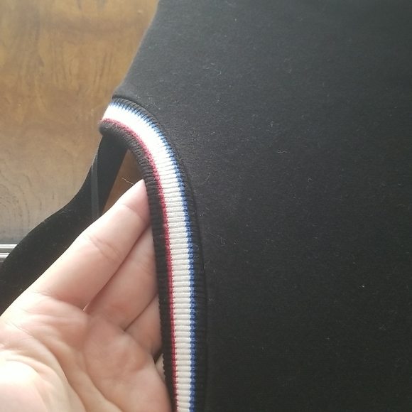 Cable & Gauge Black Striped Knee Length Short Sleeve T-shirt Dress Zip Up Collar - Picture 4 of 8